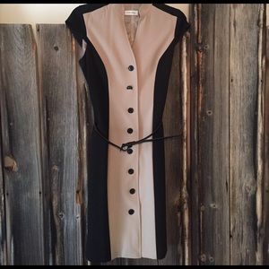 Calvin Klein button front dress with optional belt