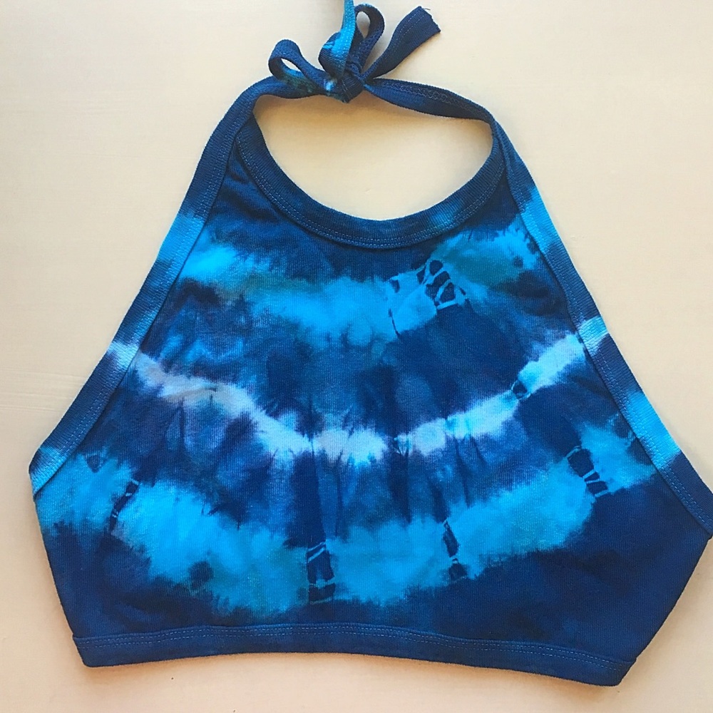 Boho Tie Dye Halter Crop Top