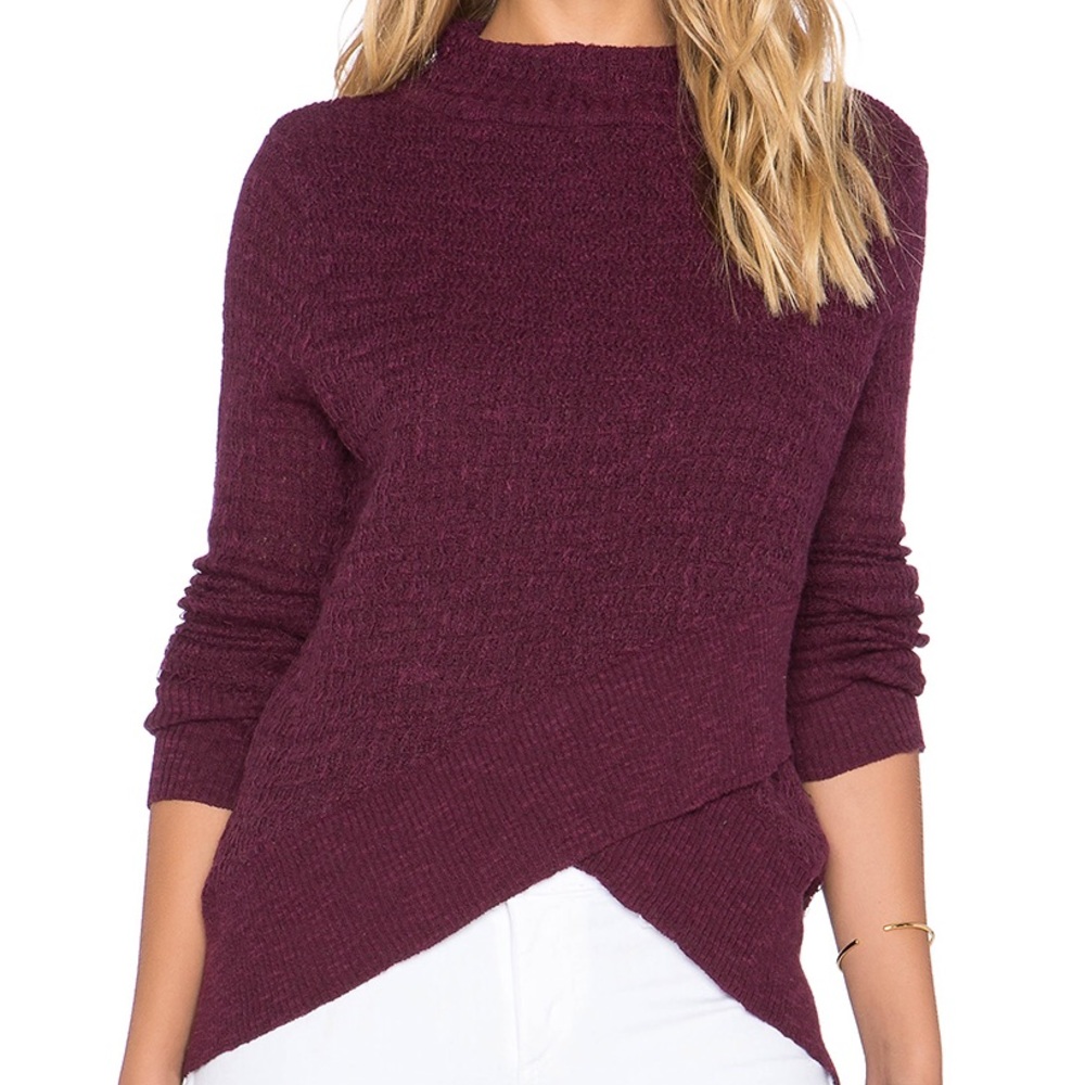 Free People Large Burgundy Pull Over
