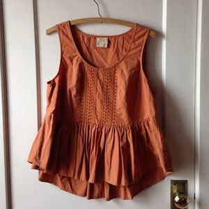Burnt orange peplum tank