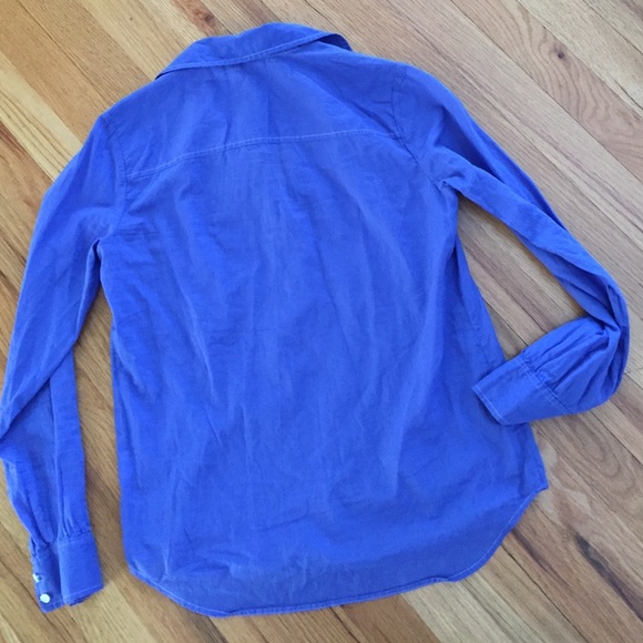 J. Crew blue Three-quarter button down with pocket - Picture 4 of 4