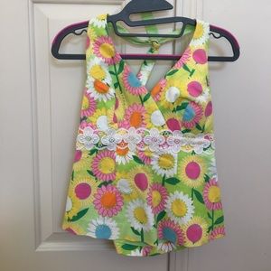 Vintage Lilly pulitzer floral print halter top