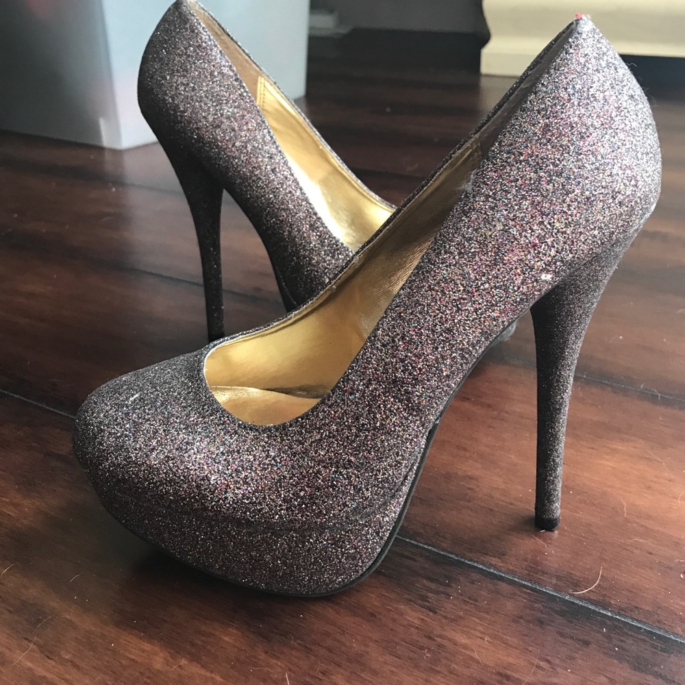Charlotte Russe Glitter heels size 6