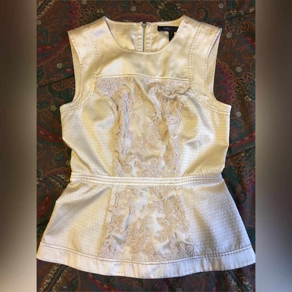 *FINAL PRICE* Bcbgmaxazria Silk Peplum top XS