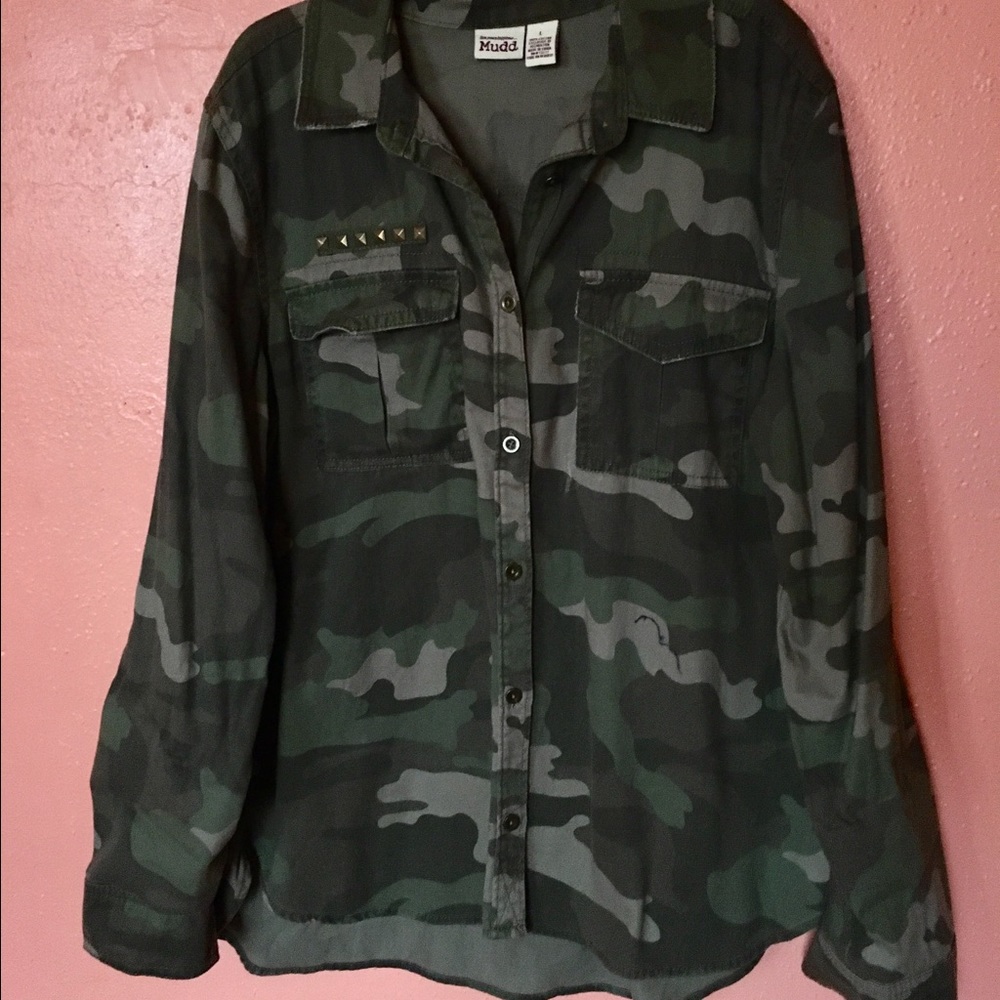 Camo button up