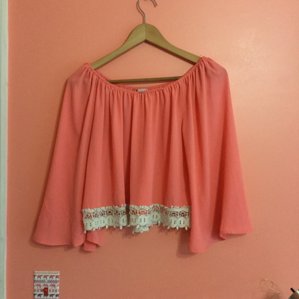 Coral off the shoulder top