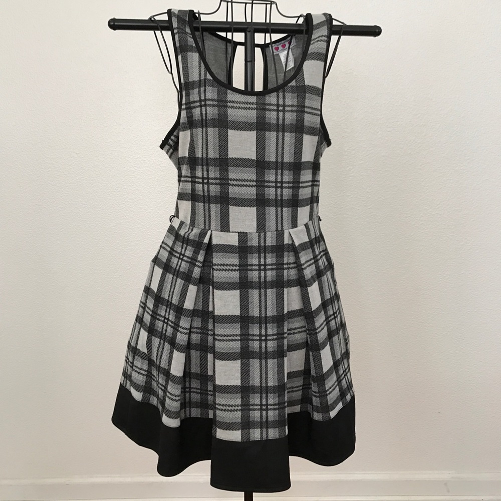 PRICE FIRM Plaid Sleeveless A-line Dress