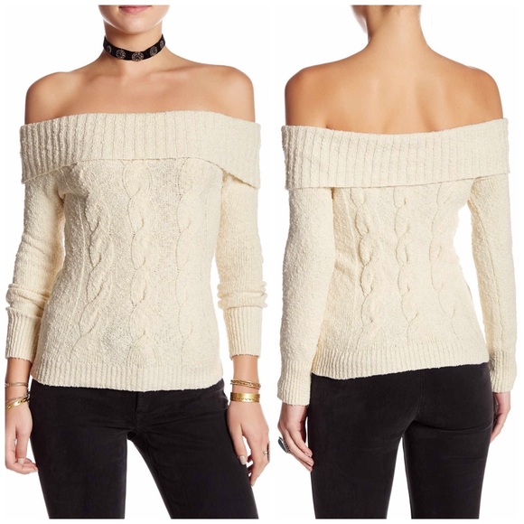 FREE PEOPLE PULLOVER OFF THE SHOULDERS SWEATER - Picture 3 of 8