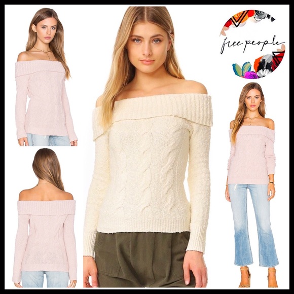 FREE PEOPLE PULLOVER OFF THE SHOULDERS SWEATER - Picture 7 of 8