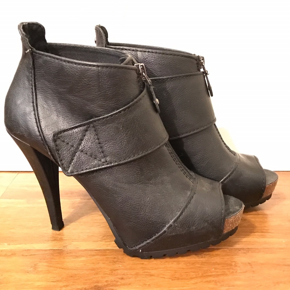 Open toe ankle booties
