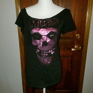 Pink Foil Deconstructed Misfits Shirt