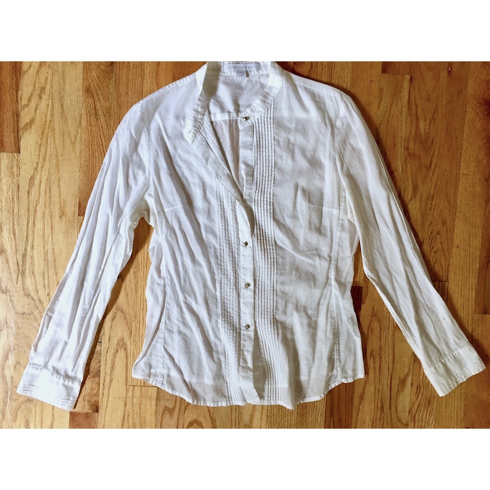 Stark White Tuxedo Button Down