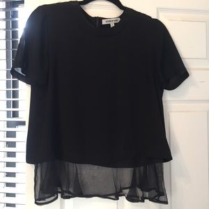 Elizabeth&James Silk and Chiffon Double Layer Top