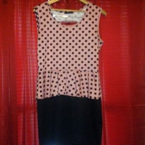Retro Polka Dot Peplum Dress- SO CUTE ON