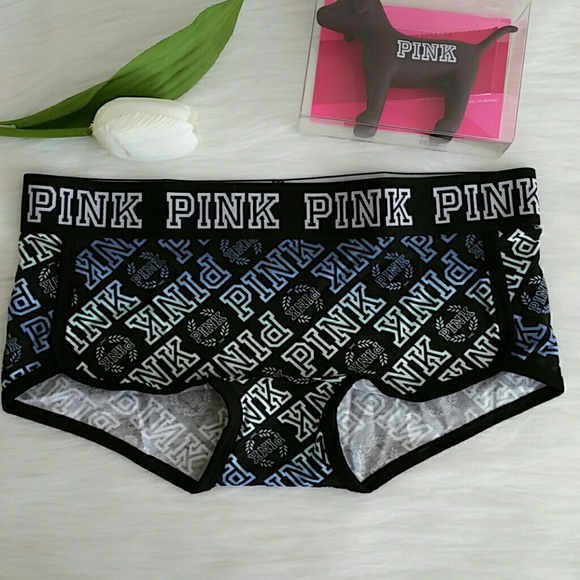 2 Nwt Pink Vs logo boyshort size S - Picture 2 of 3