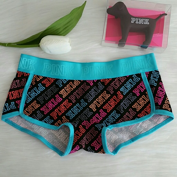 2 Nwt Pink Vs logo boyshort size S - Picture 3 of 3