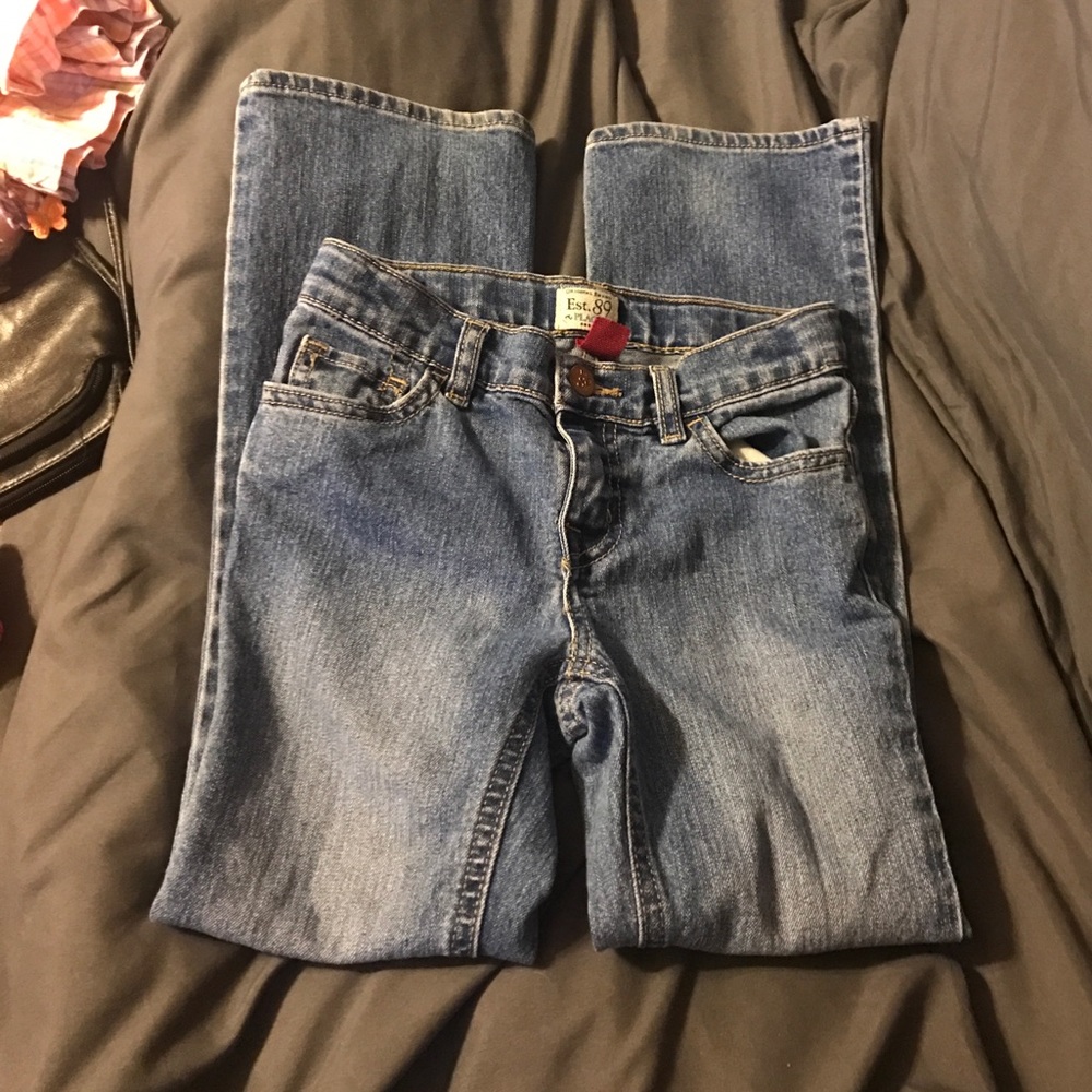 Kids boot cut jeans adjustable loops