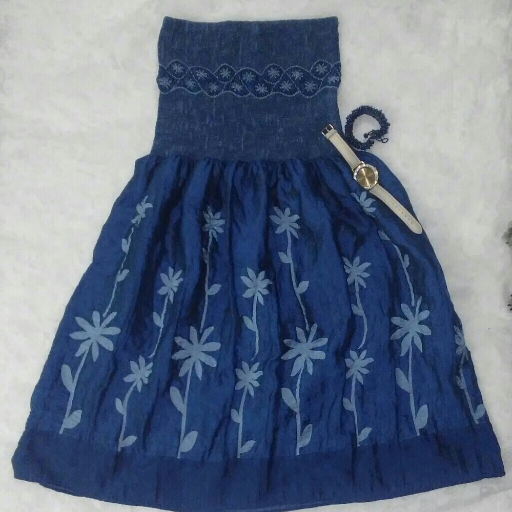 Blue floral dress