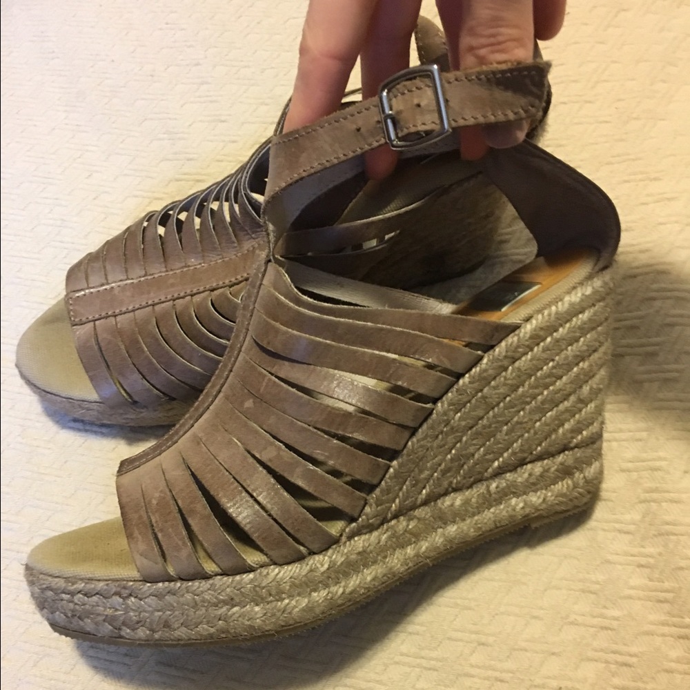 Kanna strapped leather espadrille wedge 39, 8.5, 9