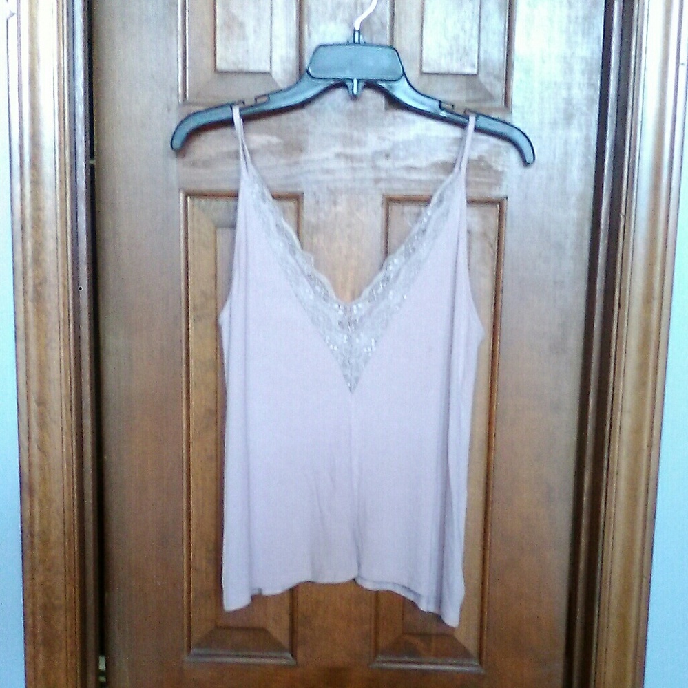 American Eagle Ribbed Lace Tank