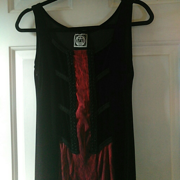 Cykxtees Brand Black/Red Fire Dress Hot Topic Sz M - Picture 5 of 8