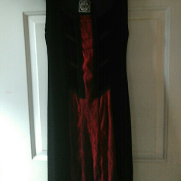 Cykxtees Brand Black/Red Fire Dress Hot Topic Sz M - Picture 8 of 8