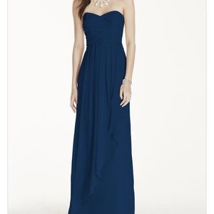 David's Bridal Strapless Bridesmaid Dress