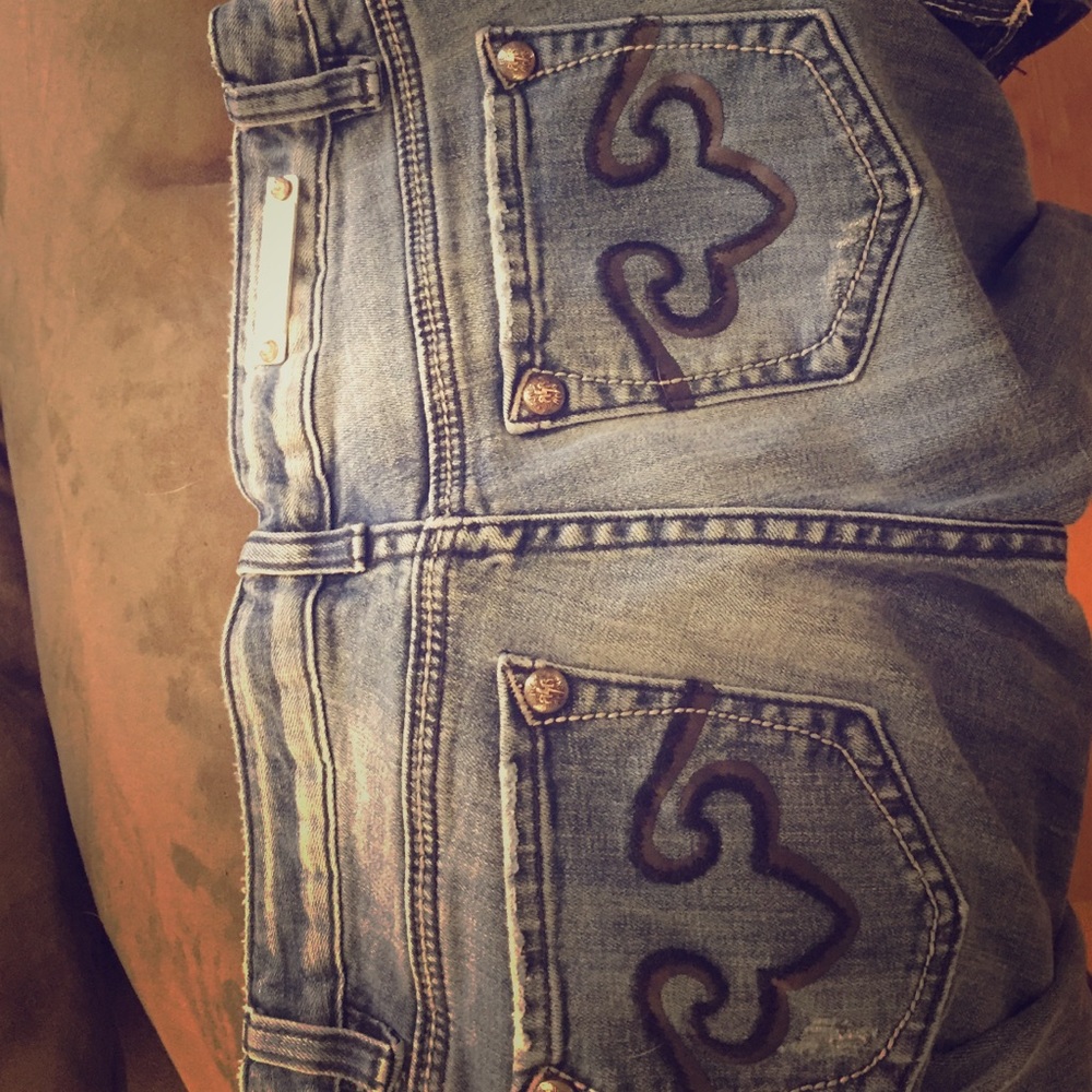 Express Rerock boot cut jeans.