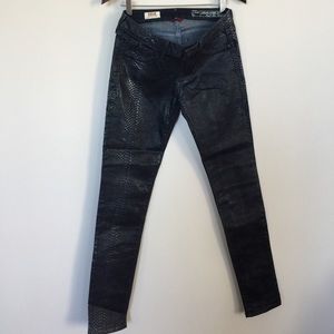 NWOT snake print waxed jeans