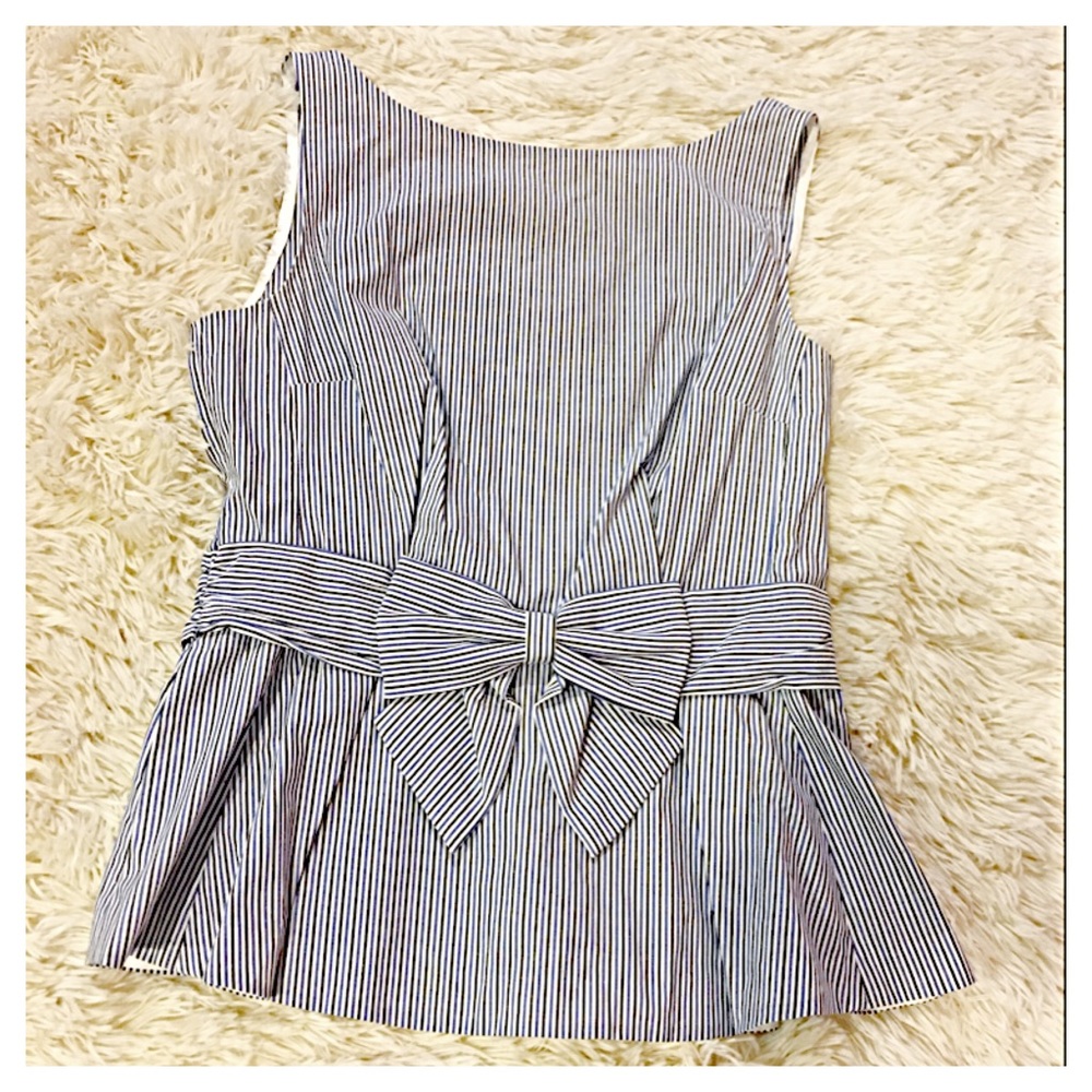 Kate Spade Striped Bow Front Peplum Style Tank