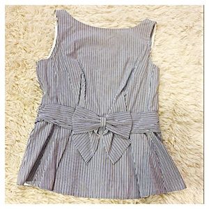 Kate Spade Striped Bow Front Peplum Style Tank