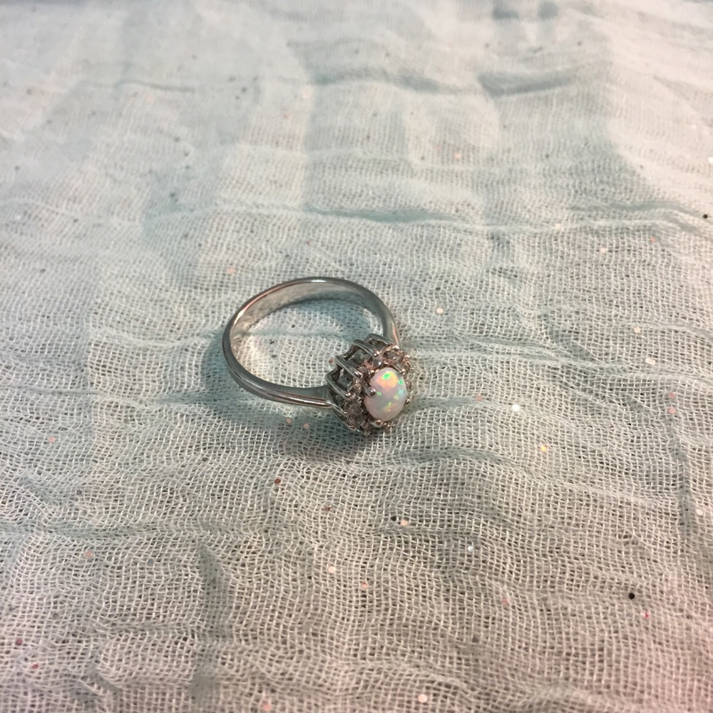 Sterling silver opal ring