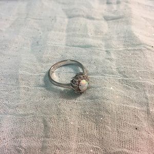 Sterling silver opal ring
