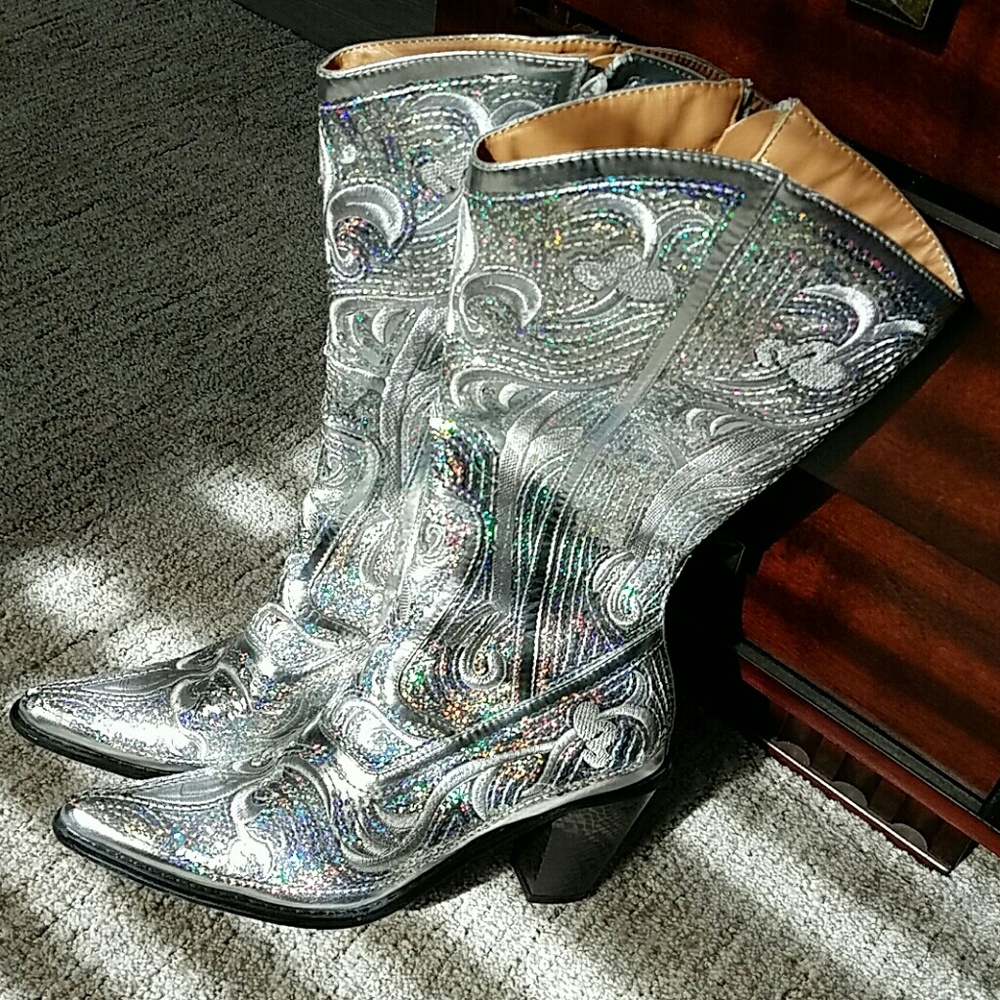 Super cool rhinestone boots