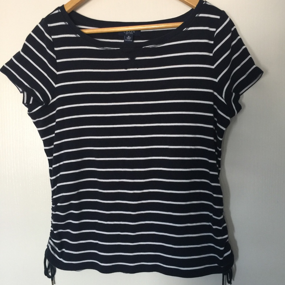 Chaps Navy Striped Tee