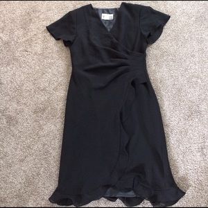 Ruffle hem black dress