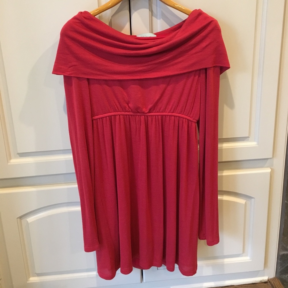 Red long-sleeved dress