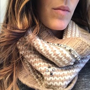 LOFT snood - pretty mauve and metallic beading