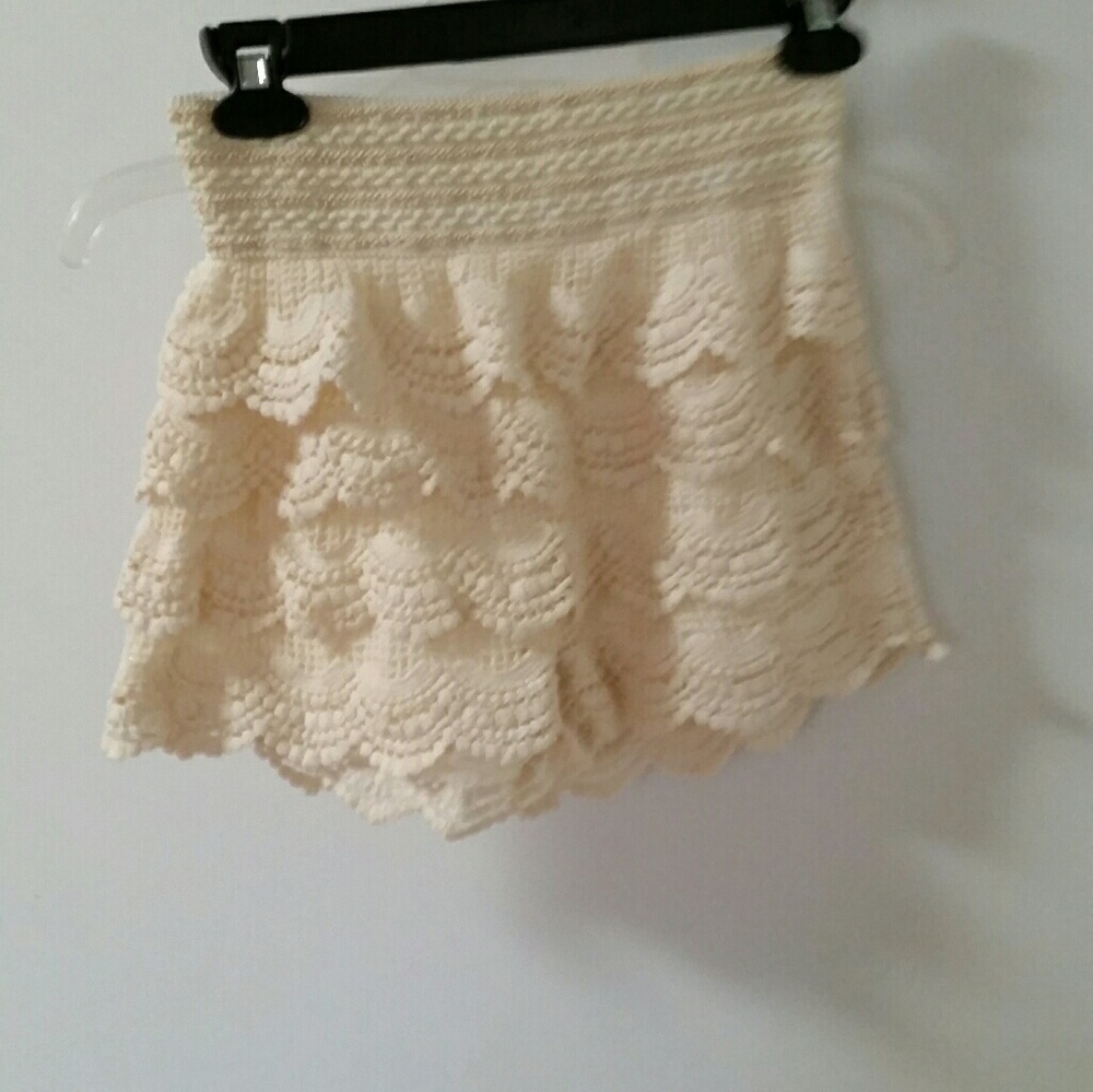 Ivory Crochet Shorts