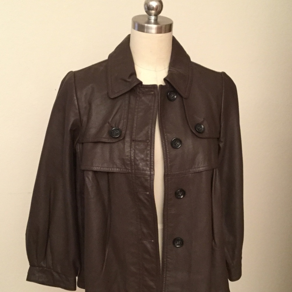MICHAEL KORS SWING LEATHER JACKET SZ XS PETITE 🌸