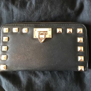 Black and gold studded wallet