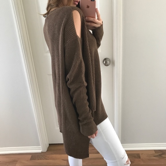 ⬇️ SALE/LAST • Brown Knitted Zipper Sweater - Picture 4 of 5