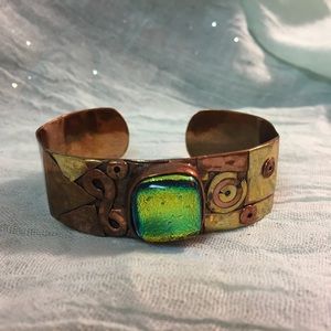Color changing glass and copper bangle