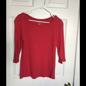 Gap Dark Pink 3/4 Length Sleeve Shirt