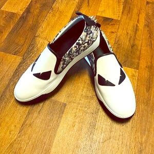 Fendi monster slip ons