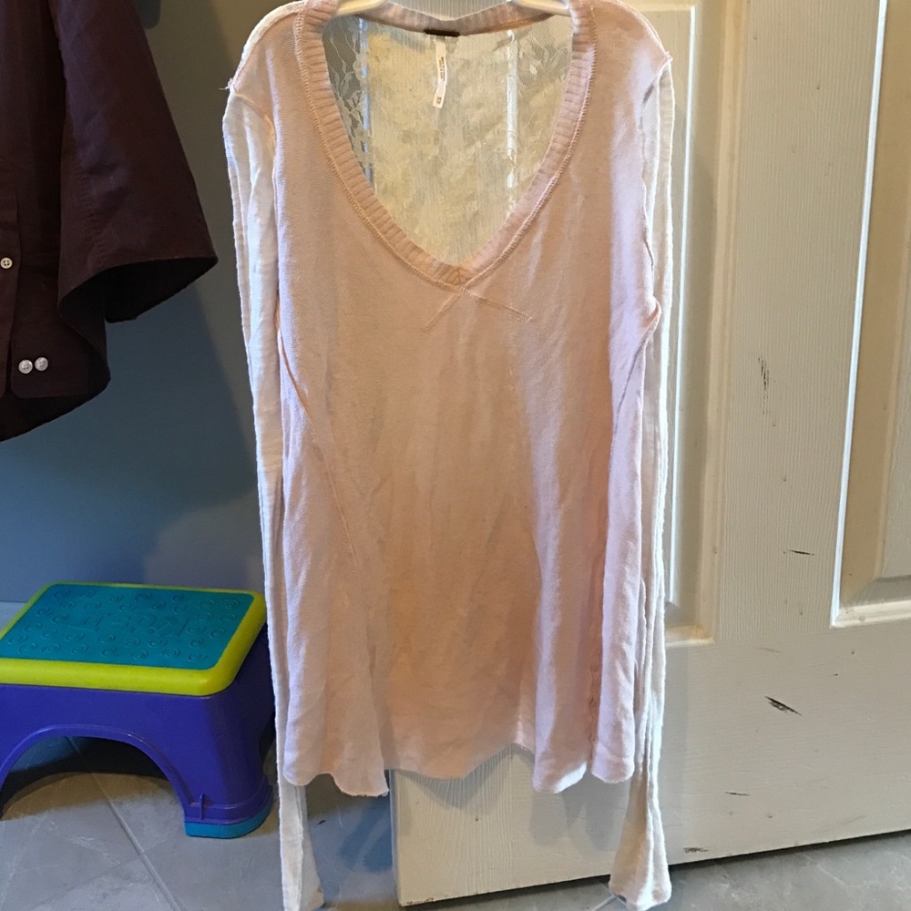 Free People Lace Back Sweater