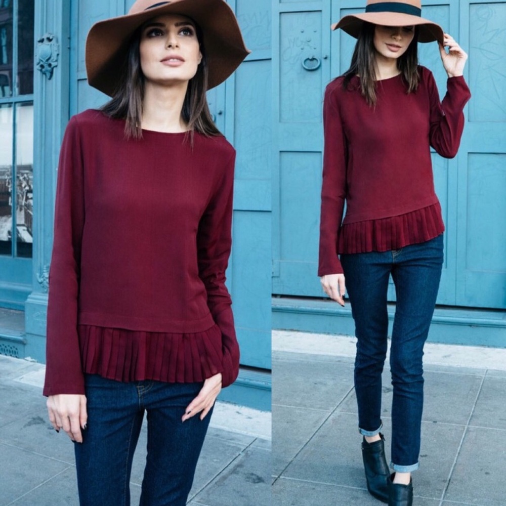 🍷 Merlot Ruffle Bottom Top🍷 - Picture 2 of 4