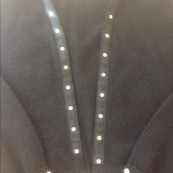 Black Dress Cardigan Sweater w/ Rhinestone closure - Picture 5 of 5