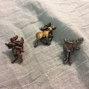 Set of quirky moose pins