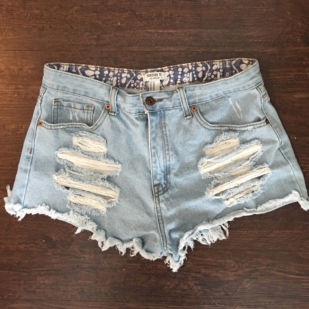 Size 30 Forever 21 high rise denim shorts